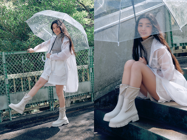 FORMEL CAMELE[ポメルカメレ] Yubia Rain Boots 01 Ivory 5cm Soft rain, forest scent 🌿 lluvia Rain Boots 01 5cm Ivory